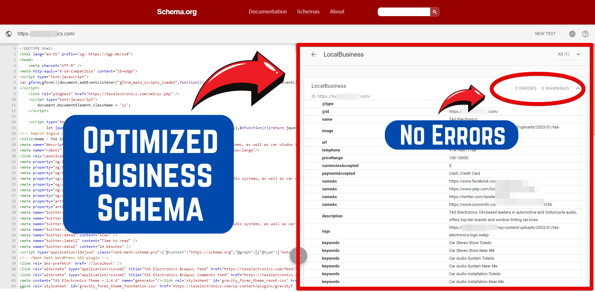optimized local business dynamic schema